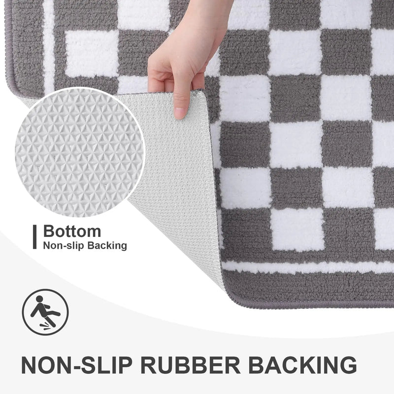 Axyaa Muddy Paws Lattice Indoor Absorbent Door Mat Grey 43x76
