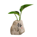Axyaa Zen Stone Ceramic Vase Planter for Living Room Table & Pothos