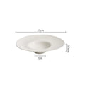 Axyaa White Hammer Straw Hat Pattern Ceramic Soup Plate