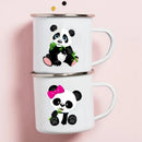 Axyaa Panda Print Enamel Coffee Tea Cup Cute Kawaii Mugs Drinkware Unique Gift