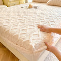 Axyaa Winter Flannel Fleece Bed Sheet - Double Bed Coral Fleece Fitted Sheet