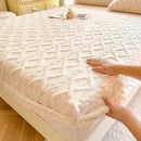 Axyaa Winter Flannel Fleece Bed Sheet - Double Bed Coral Fleece Fitted Sheet