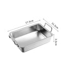 Axyaa Stainless Steel Food Storage Tray with Handle - Silver/Gold Pan BBQ Sushi Dish