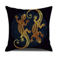 Axyaa Gold Printed Decorative Linen Pillow Cover