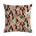 Axyaa Geometric Linen Pillowcase - Graffiti Style Decorative Cushion Cover