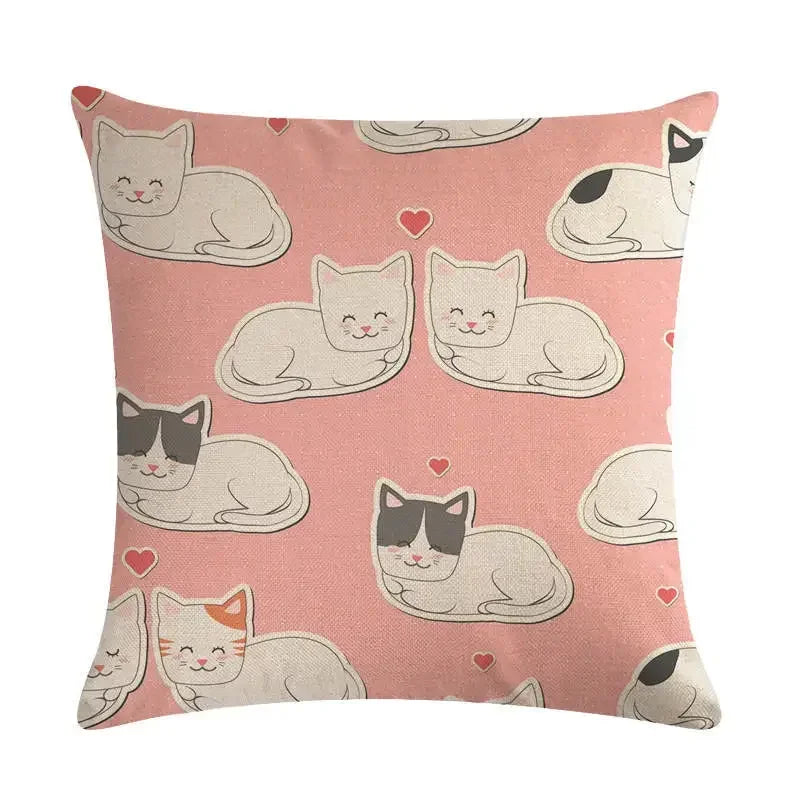 Nordic Cartoon Animal Print Linen Pillowcase for Axyaa Brand