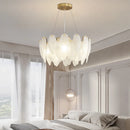 Axyaa Luxury Feather Crystal Chandelier - Cream Style Main Bedroom Lighting