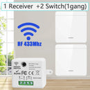 Axyaa Wireless Light Wall Switch Relay Receiver RF 433Mhz 1/2/3Gang Panel Switch