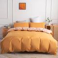 Axyaa Microfiber Duvet Cover Set Solid Color Comfortable Quilt Cover King Twin