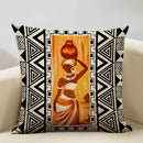 Axyaa Geometric Sofa Cushion Cover 45x45cm Linen Double-sided Print