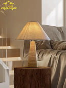 Axyaa Wabi-Sabi Yellow Travertine Table Lamp LED E27 Vintage Designer Desk Light