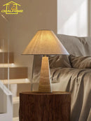 Axyaa Yellow Travertine Table Lamp LED E27 Vintage Design Desk Light