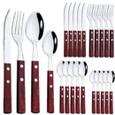 Axyaa 24-Piece Stainless Steel Wooden Handle Cutlery Set