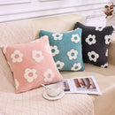 Axyaa White Flowers Plush Pillowcase: Fresh Floral Design for Sofa and Bedding
