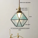 Axyaa Glass Copper LED Pendant Light for Home Decor - Nordic Style