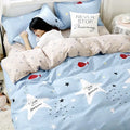 Axyaa Daisy Print Bedding Set: Queen/King Duvet Cover, Flat Sheets - Cozy & Durable
