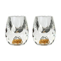 Axyaa Crystal Golden Mountain Shot Glass Set for Whiskey & Vodka, Luxury Spirits Glasses