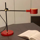 Axyaa Black/Red Metal LED Table Lamp, Adjustable Nordic Modern Design