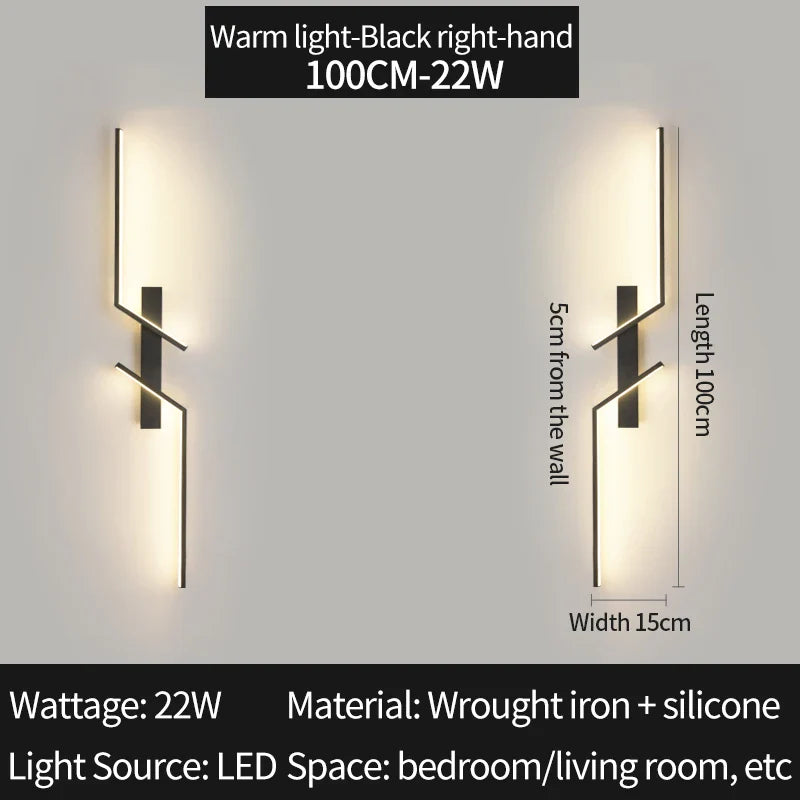 Axyaa Modern LED Wall Sconce Minimalist Bedroom Living Room Wall Lamp