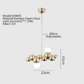 Axyaa Nordic Luxury Spherical Ceiling Chandelier for Modern Dining Table