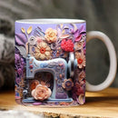 Axyaa Space Design Sewing Machine Ceramic Mug - Creative Gift for Sewing Lovers