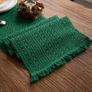Luxury Green Solid Woven Table Runner by Axya - American Holiday Home Decor