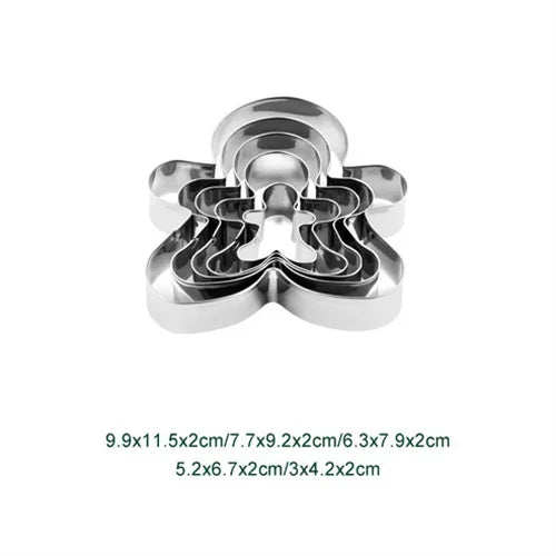 Axyaa Christmas Cookie Cutter Set - Stainless Steel Xmas Themed Biscuit Cutters