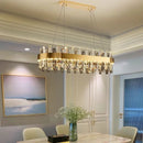Axyaa Luxury Golden Crystal Round Ceiling Chandelier Light for Living Room
