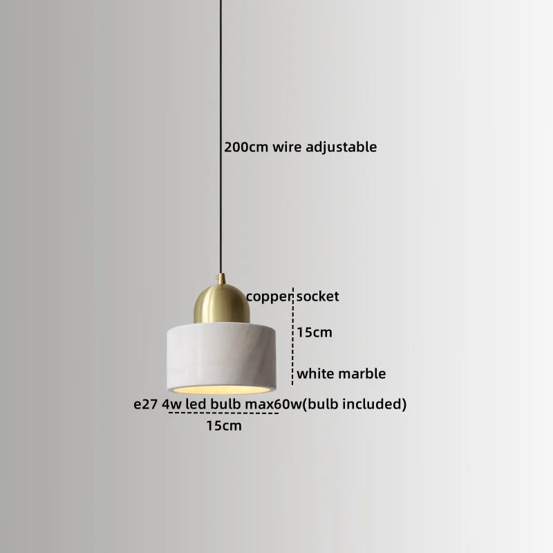 Axyaa Modern LED Marble Pendant Lamp for Luxury Home Decor