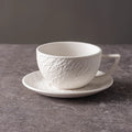 Axyaa Rock Pattern Ceramic Latte Coffee Mug Set with Round Saucer