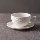 Axyaa Rock Pattern Ceramic Latte Coffee Mug Set with Round Saucer