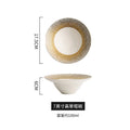 Axyaa Golden Grid Ceramic Salad Bowl - Nordic Style High-end Tableware