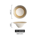 Axyaa Golden Grid Ceramic Salad Bowl - Nordic Style High-end Tableware