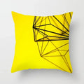 Geometric Black Yellow Cushion Covers - Axyaa Modern 18" Throw Pillow Case