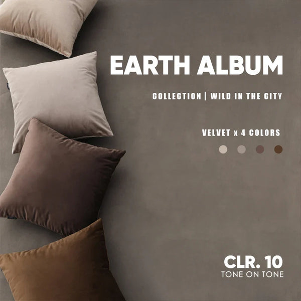 Axyaa Earth Album Series Velvet Cushion Cover - Living Room Sofa Decor Pillowcase