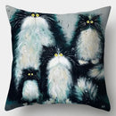 Watercolor Cat Pillowcase by Axyaa - 45cmX45cm Square Sofa Pillow - Loving Cat Design