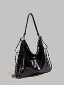 Axyaa Black Leather Multi-Purpose Shoulder Bag - Stylish College Commuter Handbag