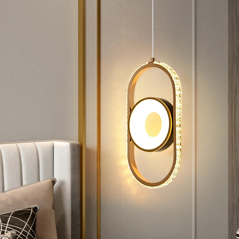 Axyaa Modern Crystal Pendant Chandelier for Home Decor Lighting