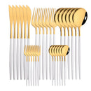 30-Piece Pink Silver Stainless Steel Dinnerware Set by Axyaa