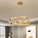 Axyaa Crystal Chandelier LED Light Fixture - Modern Luxury Hanging Lamp