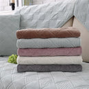Axyaa Plush Sofa Cover: Winter Velvet L Shape Couch Protector