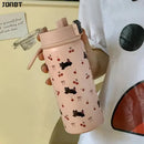 Axyaa Cute Cat Stainless Steel Insulated Thermos - Portable Leak-proof Drinkware
