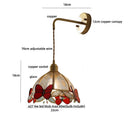 Axyaa Tiffany Butterfly Glass Wall Lamp LED Fixture with Pull Chain Switch
