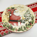 Axyaa Christmas Ceramic Cartoon Relief Plate - 8-inch Circular Decorative Tableware