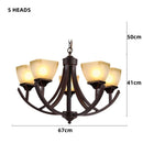 Axyaa Vintage Wrought Iron Chandelier - Rustic European Retro Industrial Lighting