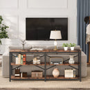 Axyaa Industrial 3-Tier Sofa Table - 70.9" Long Console Behind Couch Table
