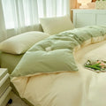 Axyaa Solid Color 4-Piece Bedding Set for Double Bed