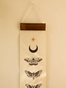 Moon Phase Butterfly Tapestry Macrame Wall Hanging by Axyaa