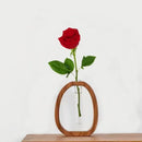 Axyaa Walnut Wood Flower Stand Glass Vase for Creative Arrangements