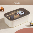 Axyaa Bear & Panda Cartoon Stainless Steel Bento Box for School Picnic Storage